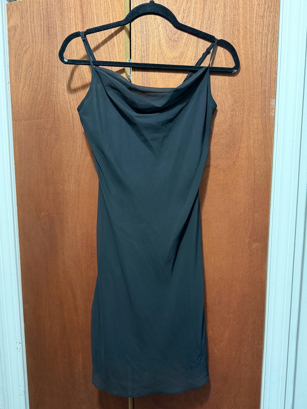 Black Cowl Neck Slip Dress - , Elegant Women's Dress